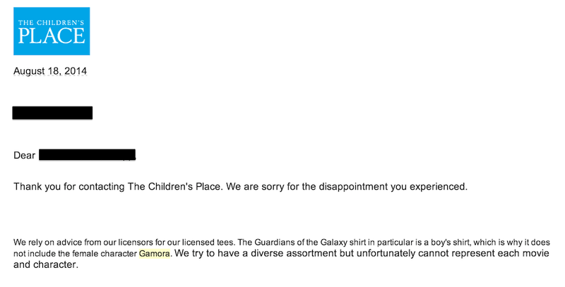 Illustration for article titled Gamora Not Included on Guardians of the Galaxy Tee Since It's for Boys